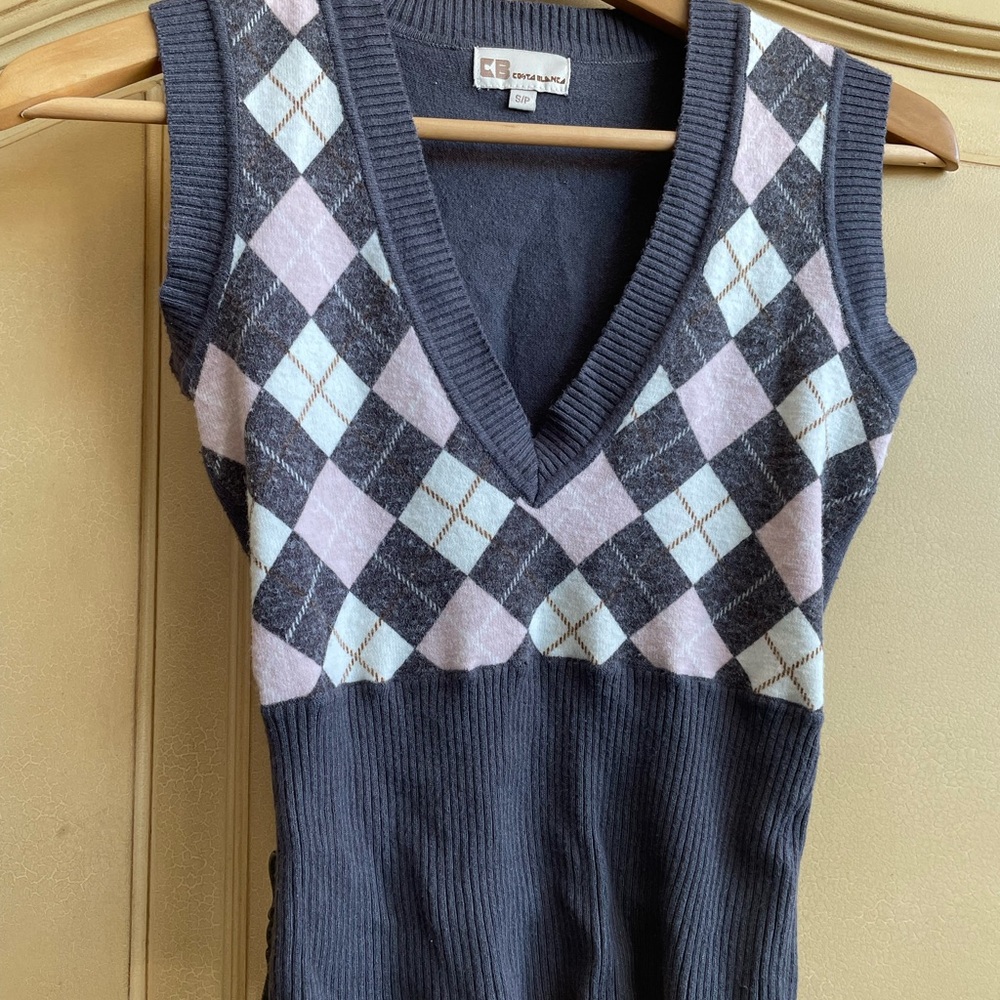 Costa Blanca Navy Knit vest
